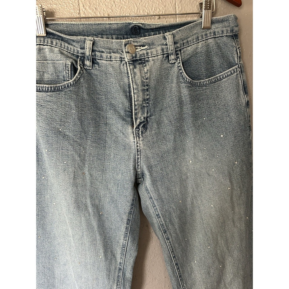 Christine Alexander Bedazzled Rhinestone Flared Jeans Bell bottoms Size 6 - Picture 3 of 6